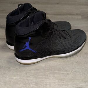 Jordan Black and Blue Men's Sneakers